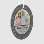 60e Diamond Jubileum Silver Damask Foto Ornament (voorkant)