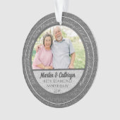 60e Diamond Jubileum Silver Damask Foto Ornament (voorkant)