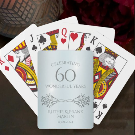 60e Diamond Jubileum Stijlvol gepersonaliseerd cad Pokerkaarten