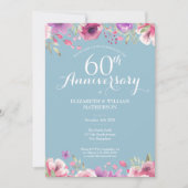 60e Diamond Jubileum Wedding Photo Floral Kaart (Voorkant)