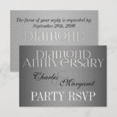 60e Diamond Wedding Annivsersary RSVP Kaartje (Voorkant / Achterkant)