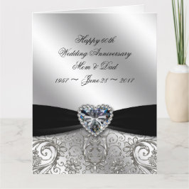 60e Diamond Wedding Jubileum 8,5 x 11 Kaart