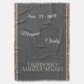 60e Diamond Wedding Jubileum | Aangepaste thread Deken (Voorkant Verticaal)