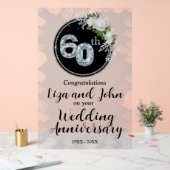 60e Diamond Wedding Jubileum Acryl Bord (Huwelijk)