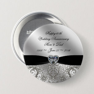 60e Diamond Wedding Jubileum Button