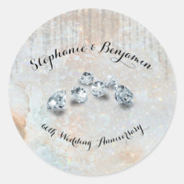 60e Diamond Wedding Jubileum Celestial Chic Ronde Sticker