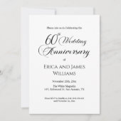 60e Diamond Wedding Jubileum Elegant Script Kaart (Voorkant)