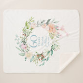 60e Diamond Wedding Jubileum Floral Garland Sherpa Deken (Voorkant (horizontaal))