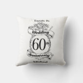 60e Diamond Wedding Jubileum Flowers Kussen (Achterkant)