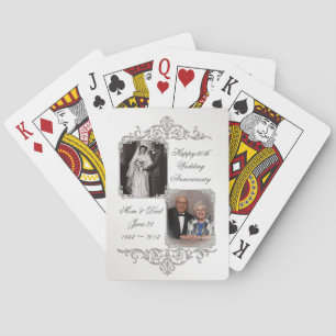 60e Diamond Wedding Jubileum foto Pokerkaarten