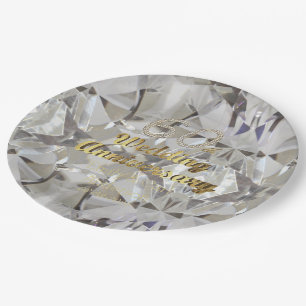 60e Diamond Wedding Jubileum Gold Typografie Papieren Bordje