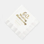 60e Diamond Wedding Jubileum Gold Typografie Servetten (Hoek)