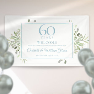 60e Diamond Wedding Jubileum Greenery Welkom Spandoek