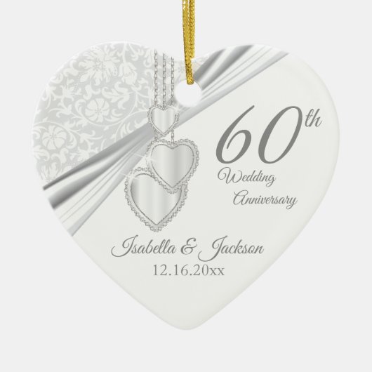 60e Diamond Wedding Jubileum Keramisch Ornament (Voorkant)