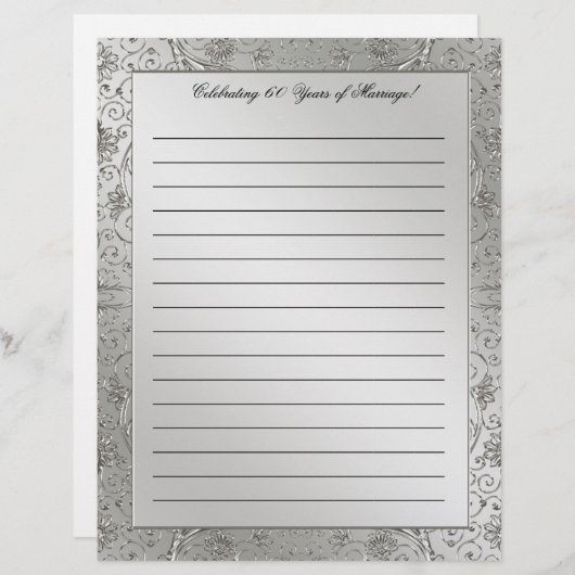 60e Diamond Wedding Jubileum Letterhead (Voorkant / Achterkant)