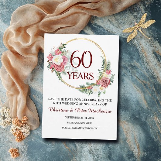 60e Diamond Wedding Jubileum Save The Date