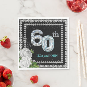 60e Diamond Wedding Jubileum Servet