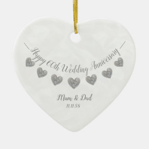 60e Diamond Wedding trouwdag tussen moeder en vade Keramisch Ornament