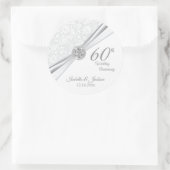 60e Diamond White Wedding Jubileum Ronde Sticker (Tas)