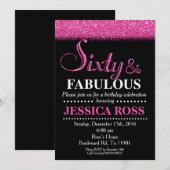 60e en fantastische verjaardagsuitnodigingen voor kaart (Voorkant / Achterkant)