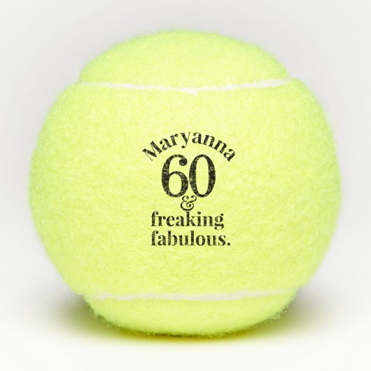 60e Fabulous Birthday Personalized Funny Tennisballen (Voorkant)
