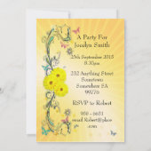 60e fête d'anniversaire Invitation à la fleur jaun (Dos)