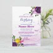 60e fête d'anniversaire Invitation floral rose vio (Debout devant)