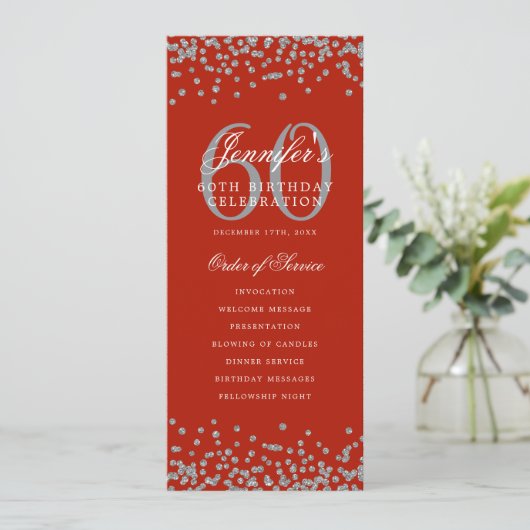 60e fête d'anniversaire Programme Argent Menu Roug (Debout devant)