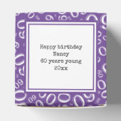 60e foto aandenken - Paarse / witte nummerpatroon Bedankdoosjes (Bovenkant)