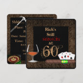 60e geboortecigars, Poker and INVITATIONS Kaart (Voorkant / Achterkant)