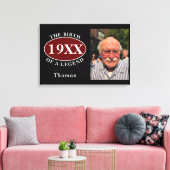 60e geboortedag foto foto foto geboortedatum legge canvas afdruk (Insitu (Woonkamer))