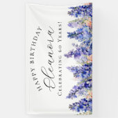 60e Gelukkige Verjaardag Banner Blauw Juli Geboort (Verticaal)