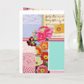 60e Gelukkige Verjaardag Collage Bloemen kunst pla Kaart (Achterkant)