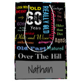 60e Happy Birthday in een graffiti-stijl Medium Cadeauzakje (Voorkant)