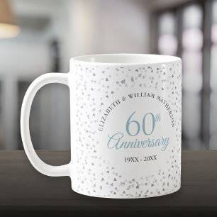 60e huwelijksverjaardag Harten Confetti Koffiemok