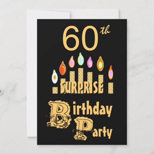 60e Invitation à la fête d'anniversaire SURPRISE - (Devant)