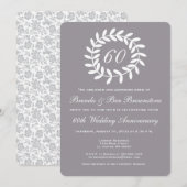 60e Invitation Anniversaire de Mariage Argent - La (Devant / Derrière)