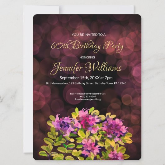 60e invitation anniversaire thym (Devant)