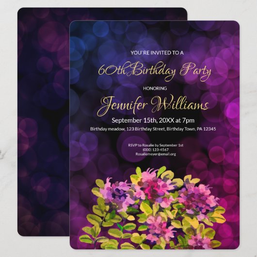 60e invitation anniversaire thym (Devant / Derrière)