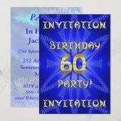 60e invitation de fête d'anniversaire (Devant / Derrière)