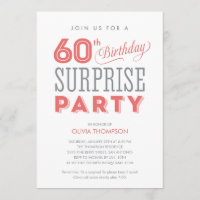 60e Invitations d'anniversaire surprises