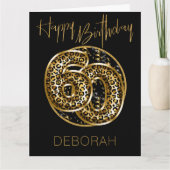 60e jaardag luipaard afdrukken Gold Foil ballonnen Kaart (Voorkant)