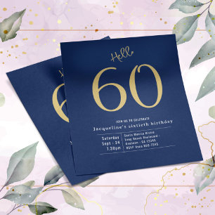 60e jaarlijkse uitnodiging voor het 60e blauwe gou flyer