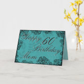 60e Joyeuse carte d'anniversaire - Turquoise Flora (Fleur jaune)