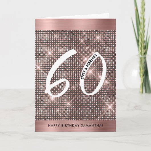 60e Joyeux Anniversaire Carte Chic tendance (Devant)