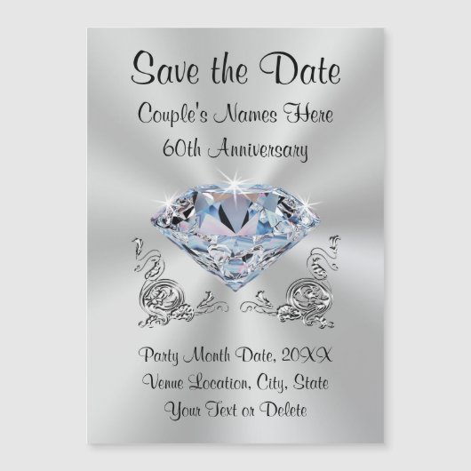 60e Jubileum Custom Save the Date Magnets (Voorkant)