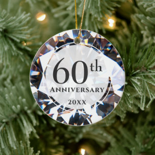 60e Jubileum Diamond Foto gepersonaliseerd Keramisch Ornament