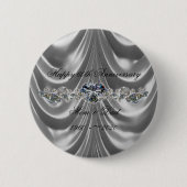 60e Jubileum Diamond Heart Ronde Button 5,7 Cm (Voorkant)