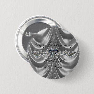 60e Jubileum Diamond Heart Ronde Button 5,7 Cm
