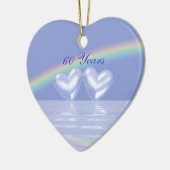 60e Jubileum Diamond Hearts Keramisch Ornament (Links)